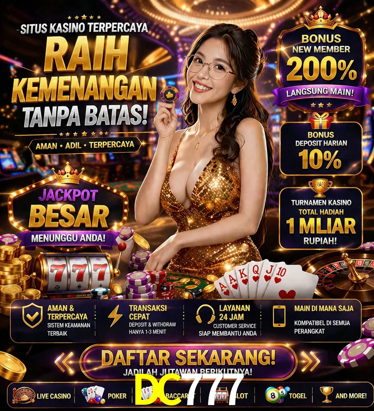 Roleta e blackjack DC777